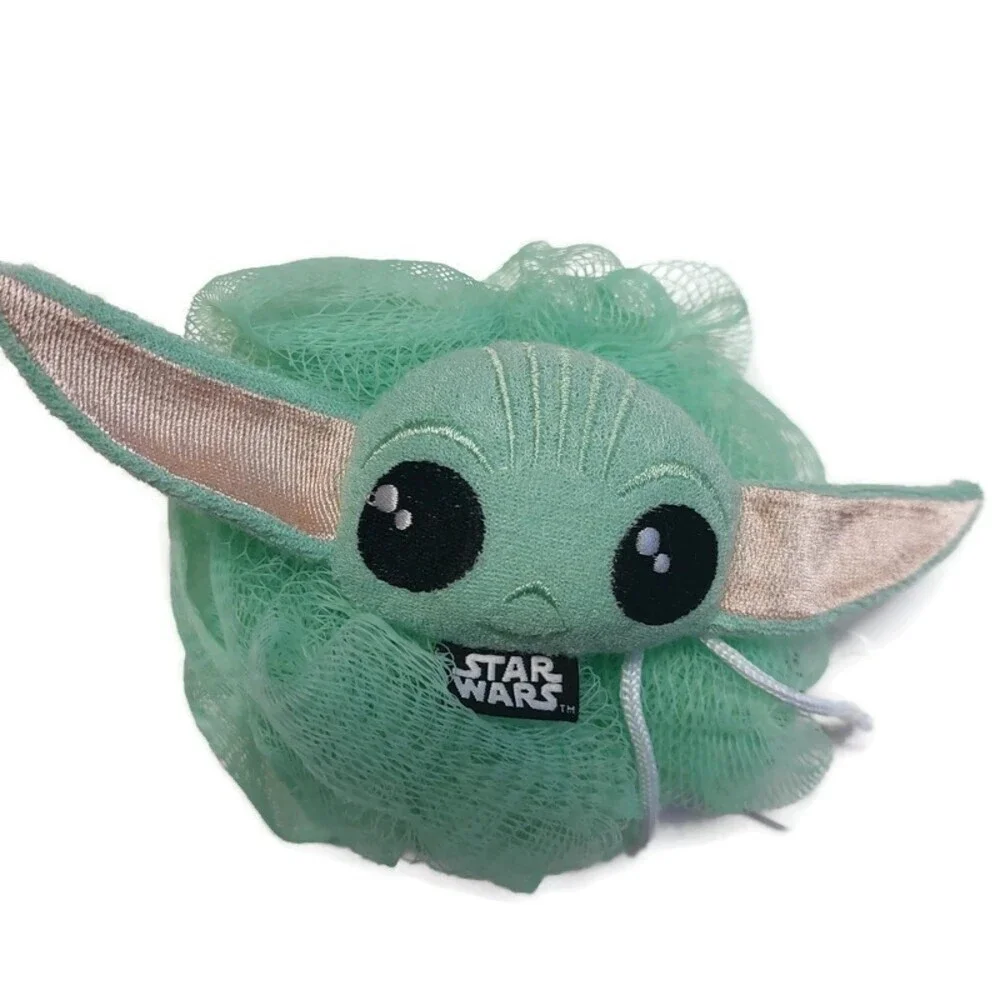 Star Wars Grogu Child Bath Pouf Unisex Kids Shower Body Scrubber Green Ages 3+